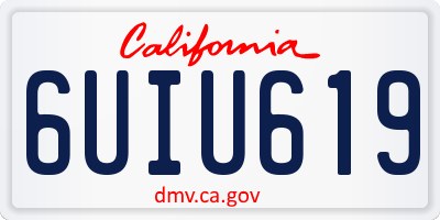 CA license plate 6UIU619