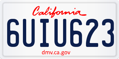 CA license plate 6UIU623