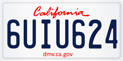CA license plate 6UIU624