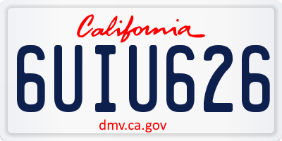 CA license plate 6UIU626