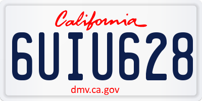 CA license plate 6UIU628