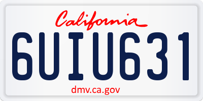 CA license plate 6UIU631