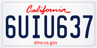 CA license plate 6UIU637