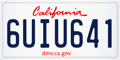 CA license plate 6UIU641