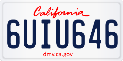 CA license plate 6UIU646