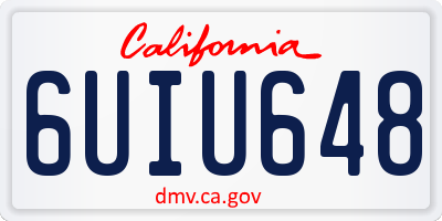 CA license plate 6UIU648
