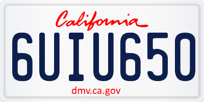 CA license plate 6UIU650