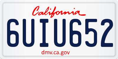 CA license plate 6UIU652