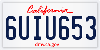 CA license plate 6UIU653