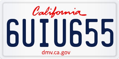 CA license plate 6UIU655