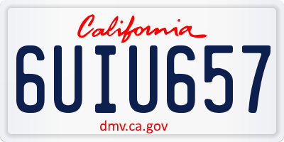 CA license plate 6UIU657