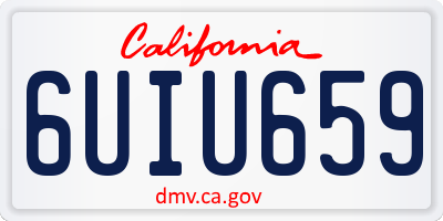 CA license plate 6UIU659