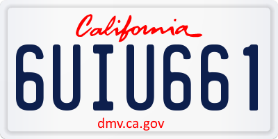 CA license plate 6UIU661