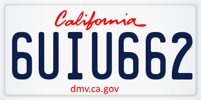 CA license plate 6UIU662