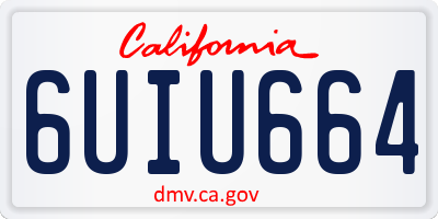CA license plate 6UIU664