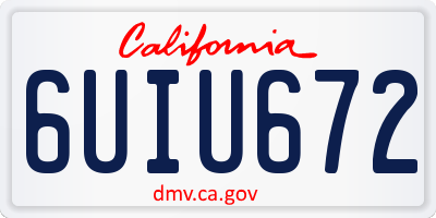 CA license plate 6UIU672