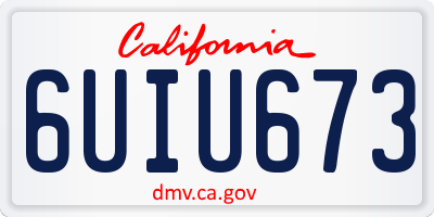 CA license plate 6UIU673