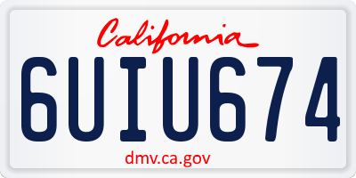 CA license plate 6UIU674