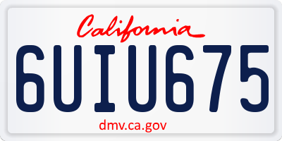 CA license plate 6UIU675