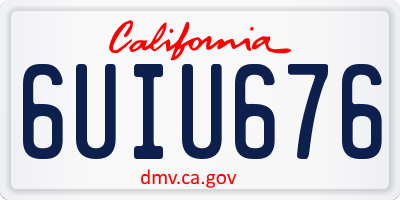 CA license plate 6UIU676