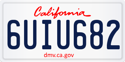 CA license plate 6UIU682