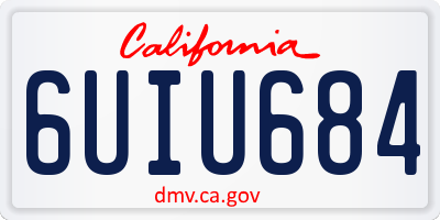 CA license plate 6UIU684