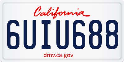 CA license plate 6UIU688