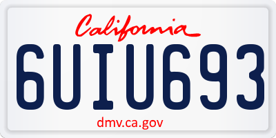 CA license plate 6UIU693