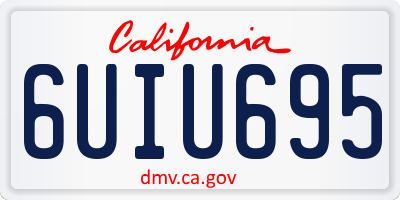 CA license plate 6UIU695