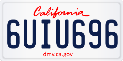 CA license plate 6UIU696