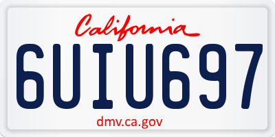 CA license plate 6UIU697