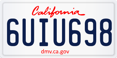 CA license plate 6UIU698