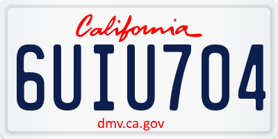 CA license plate 6UIU704