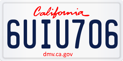 CA license plate 6UIU706