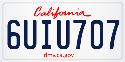 CA license plate 6UIU707