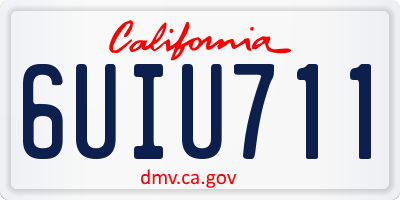CA license plate 6UIU711
