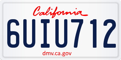 CA license plate 6UIU712