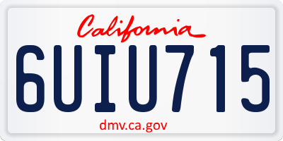 CA license plate 6UIU715