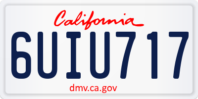 CA license plate 6UIU717