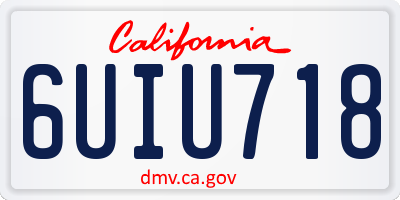 CA license plate 6UIU718