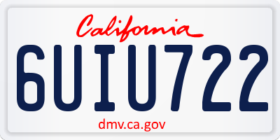 CA license plate 6UIU722
