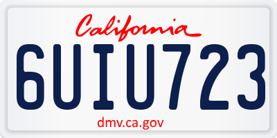 CA license plate 6UIU723