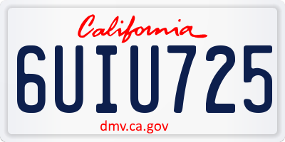 CA license plate 6UIU725