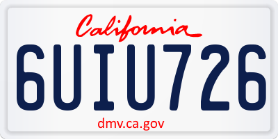 CA license plate 6UIU726