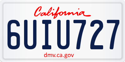 CA license plate 6UIU727