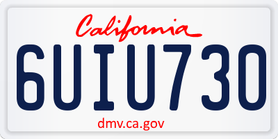 CA license plate 6UIU730