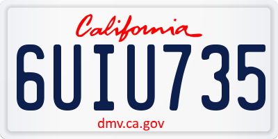 CA license plate 6UIU735