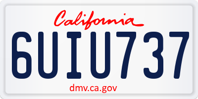 CA license plate 6UIU737