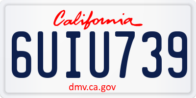 CA license plate 6UIU739