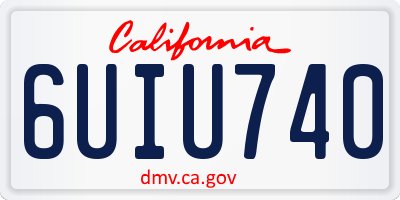 CA license plate 6UIU740